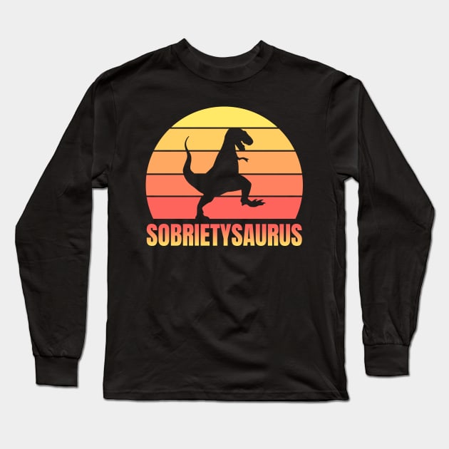 Sobrietysaurus Long Sleeve T-Shirt by sqwear